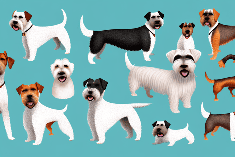 Several large terrier type dogs