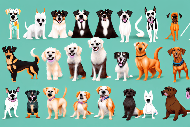 Various types of dogs from different breeds