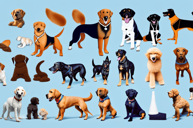 Various popular dog breeds such as a labrador retriever