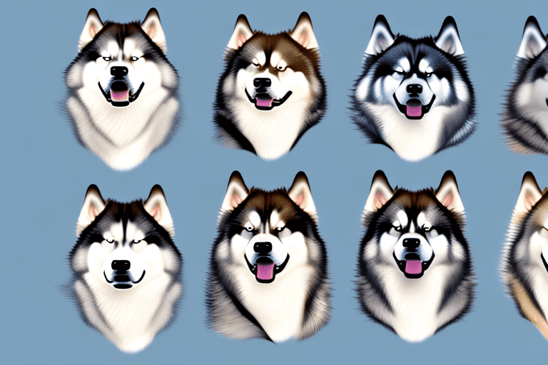 Several distinct types of malamute dogs