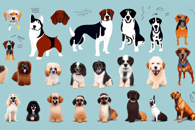 Various breeds of dogs