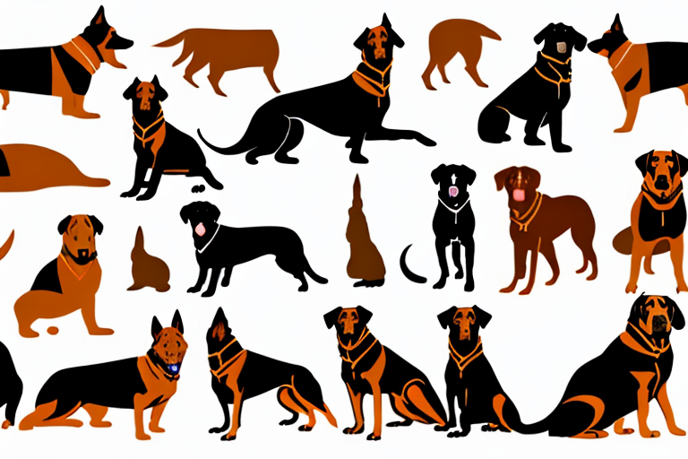 Various types of guard dogs