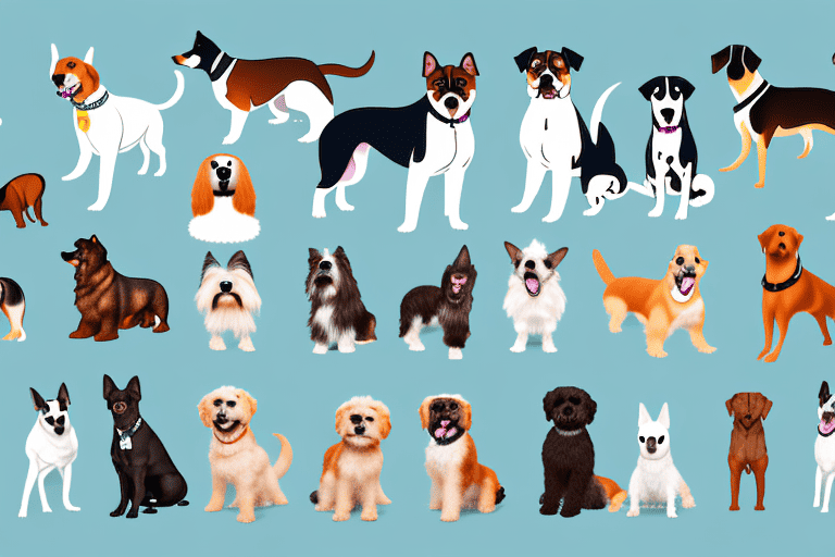 Various medium-sized dog breeds