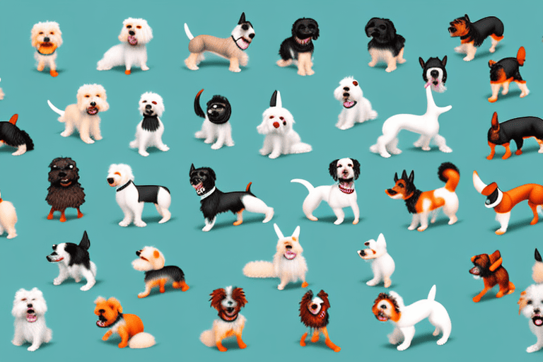 Several diverse types of miniature dogs