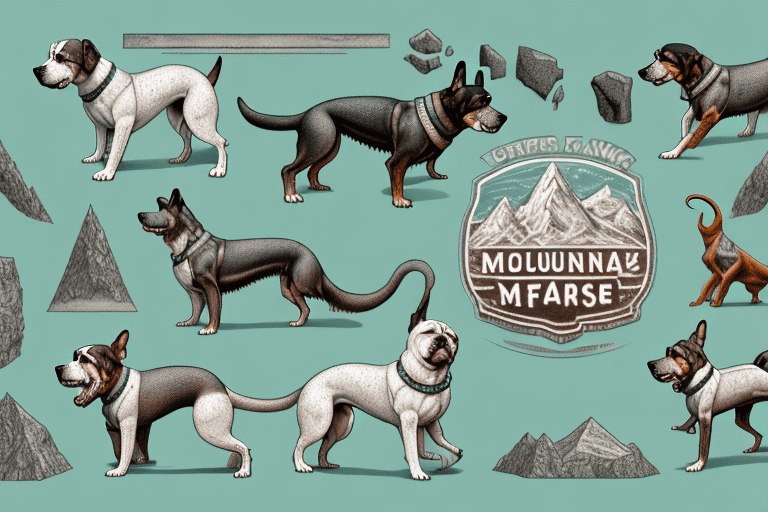 Several distinct molosser type dogs