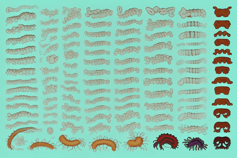 Several different types of worms typically found in dogs