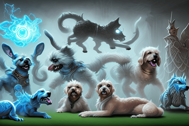 Various dog-like creatures from magic: the gathering