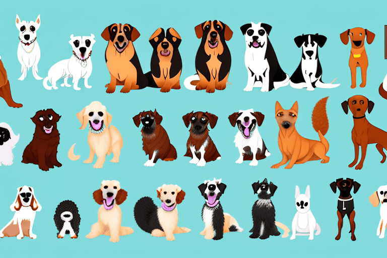 Various types of dogs from different breeds