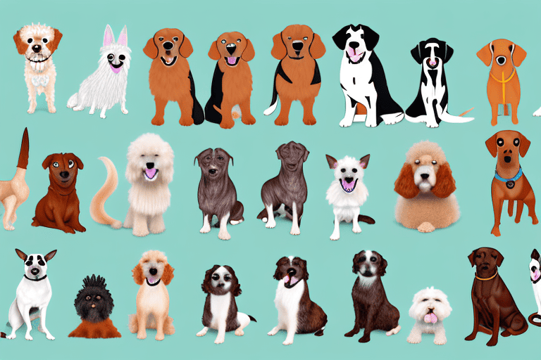 A variety of different dog breeds