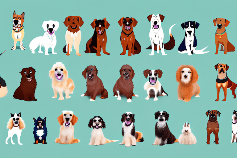 Various types of dogs from different breeds