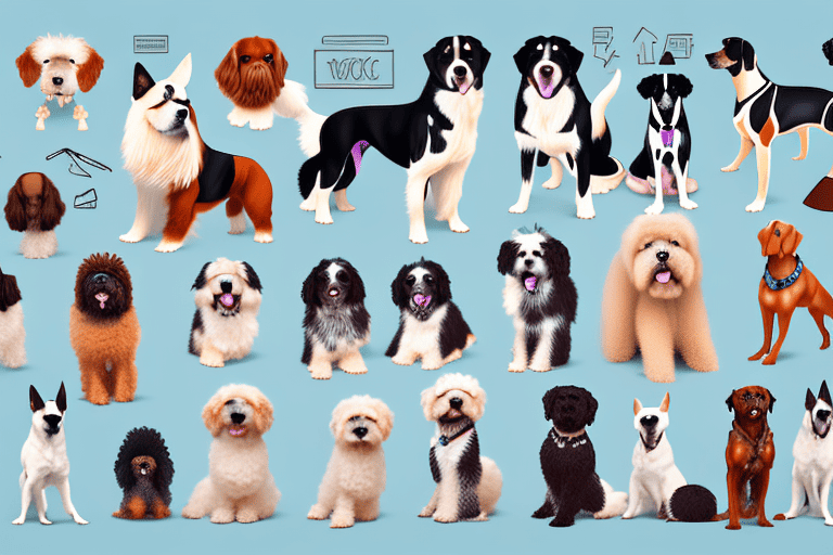 Various breeds of dogs