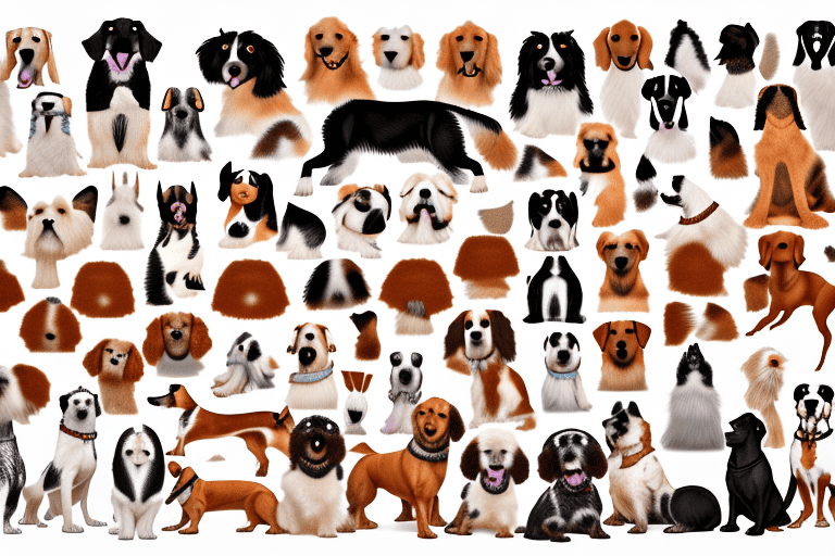 Various types of dogs from different breeds