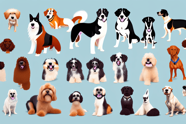 Various breeds of dogs