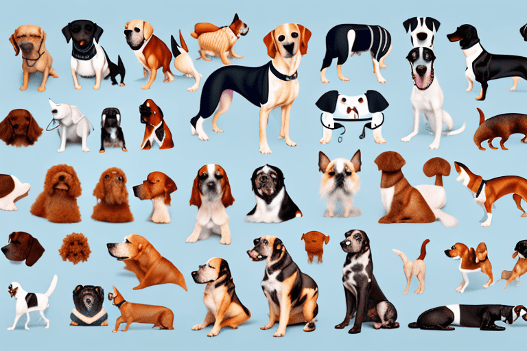 A variety of different dog breeds