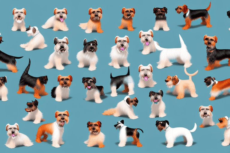 Various types of terrier dogs