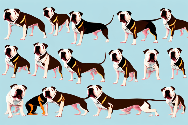 Different types of pit bull dogs in various poses and environments representative of the uk