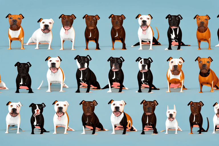 Various types of pitbull dogs in different poses