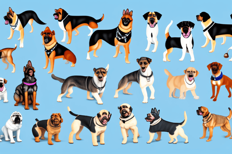 A variety of purebred dogs