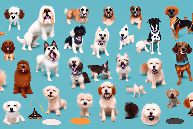 Several different breeds of dogs