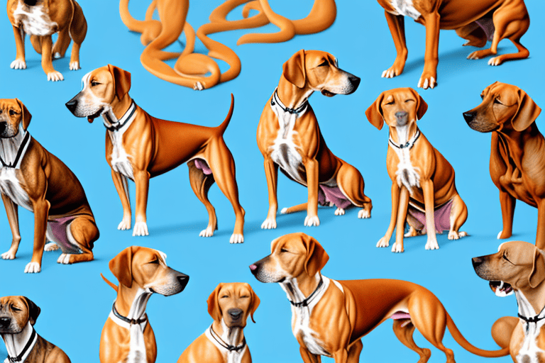 Several distinct types of ridgeback dogs