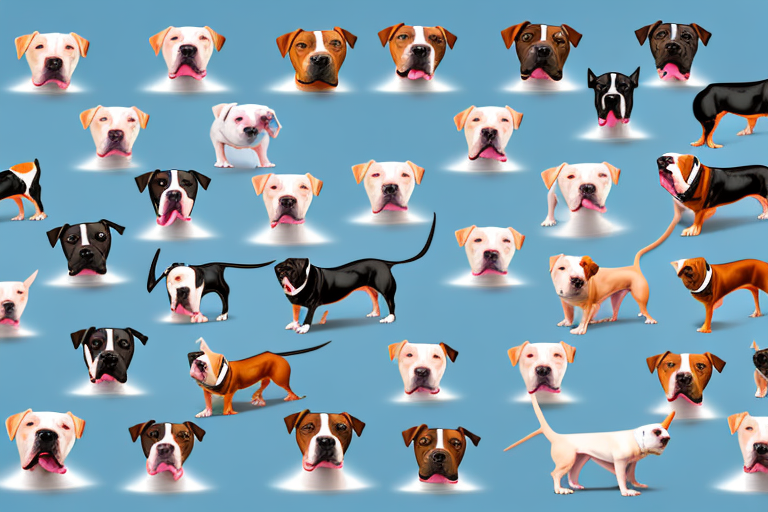 Several different types of pitbull dogs