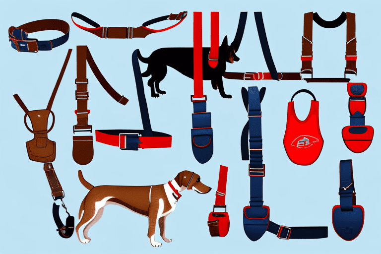 Various types of dog harnesses