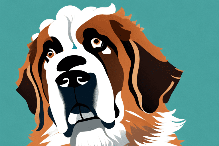 A saint bernard dog showcasing its distinctive traits such as its large size