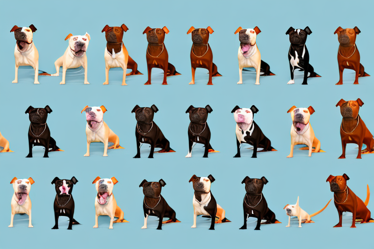 Various types of pitbull dogs in different poses