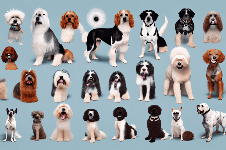 A variety of different dog breeds