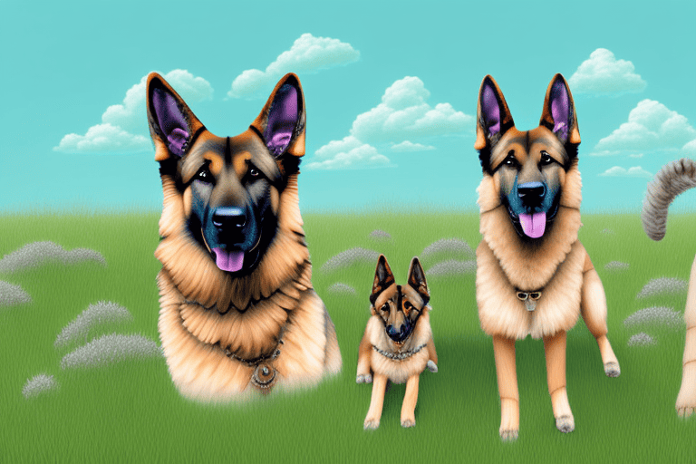 Several different shepherd-type dog breeds