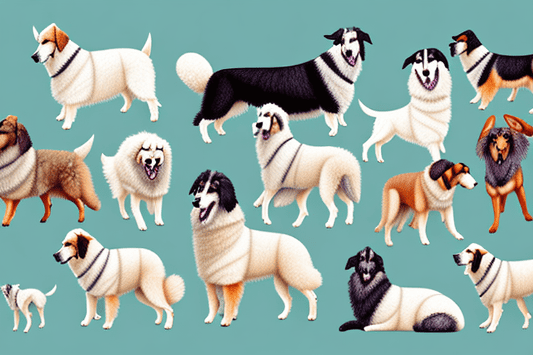 Various types of shepherd dogs