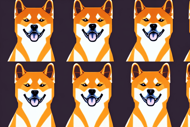 Four distinct shiba inu dogs