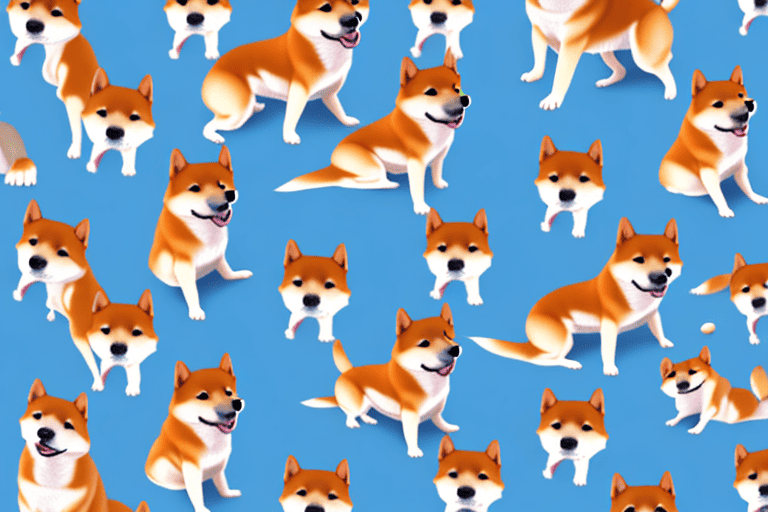 Several distinct shiba inu dogs