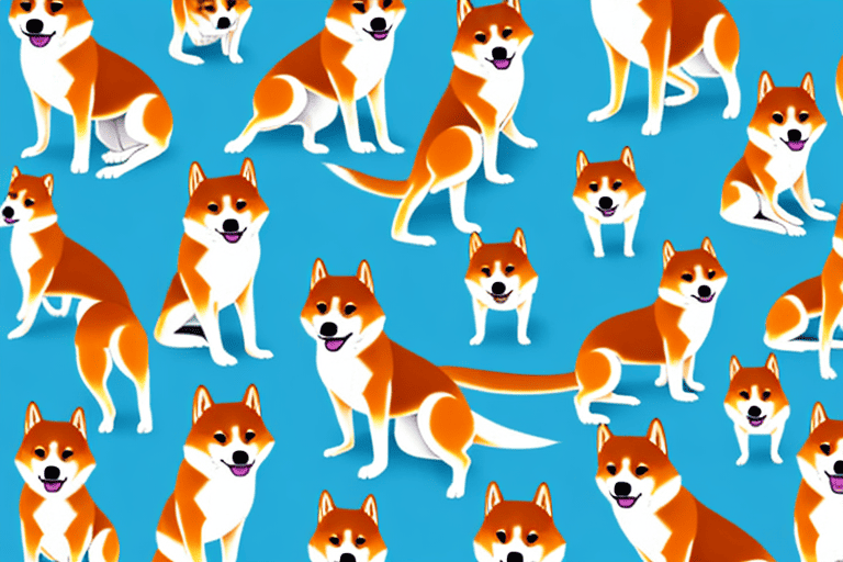 Various types of shiba dogs in different colors and sizes