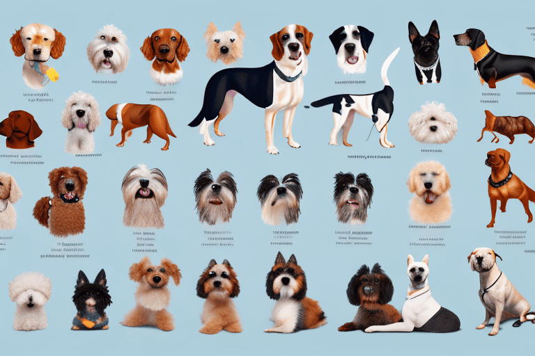 A variety of different dog breeds