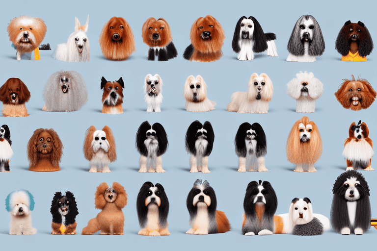 Various breeds of show dogs