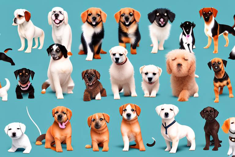 Various representative puppies from different breeds