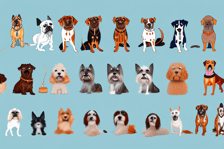 A variety of different dog breeds