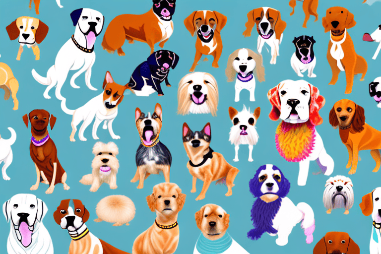 A diverse array of dog breeds