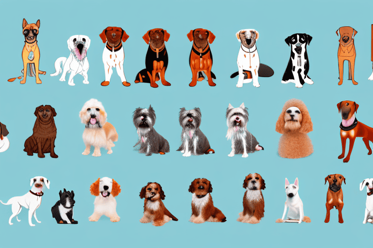 A variety of different dog breeds