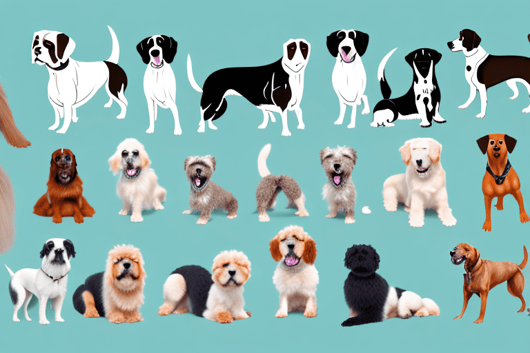 Several different breeds of dogs