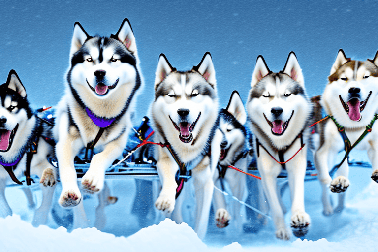 Several different types of sled dogs