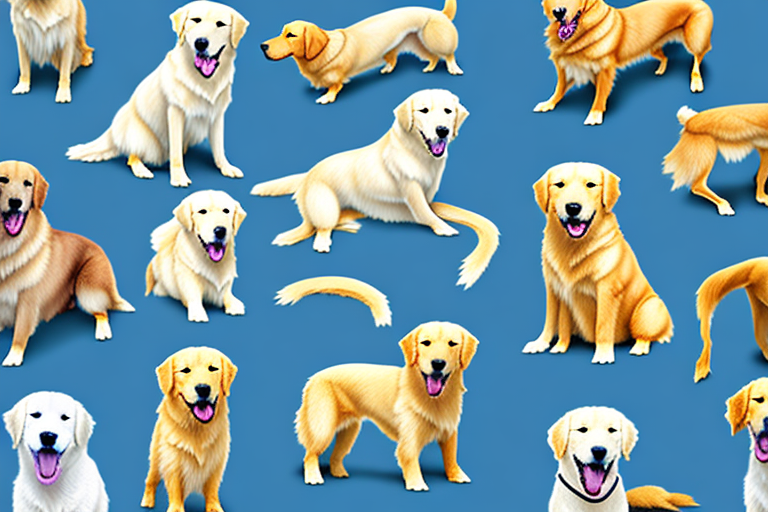 Various types of retriever dogs