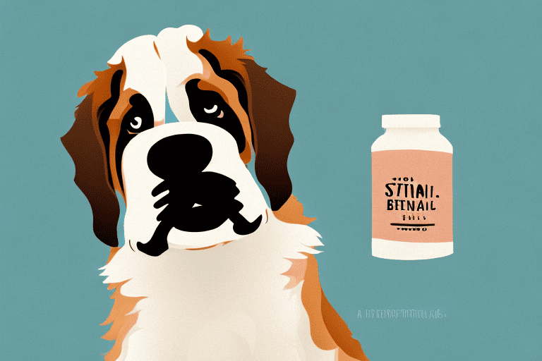 A small st. bernard dog in a cozy indoor setting