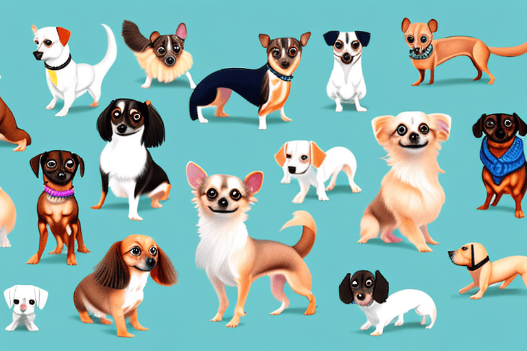 Several different small breed dogs