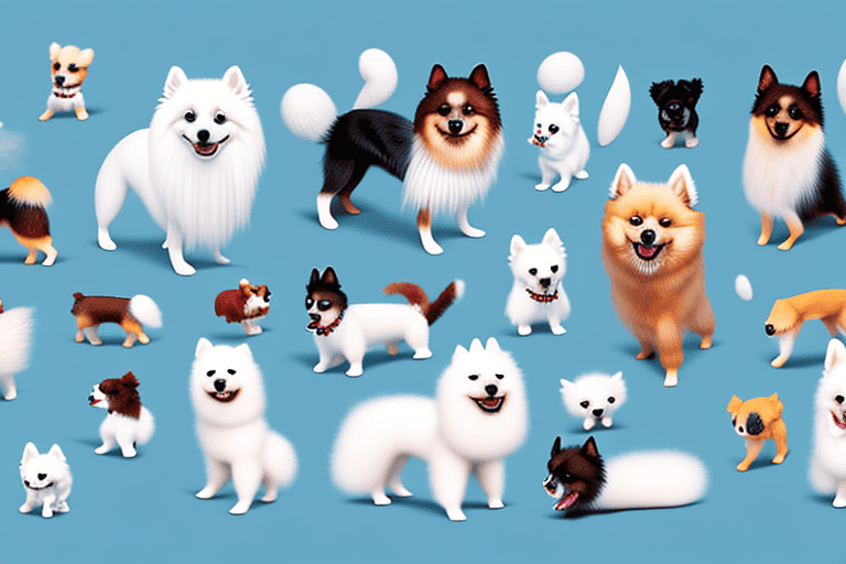 Various spitz type toy dogs