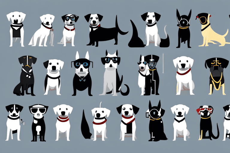 Different types of dogs in various spy gear