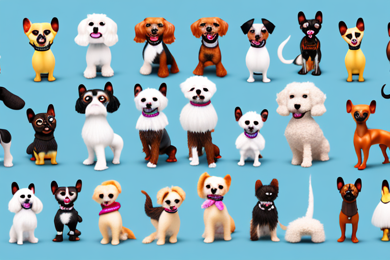 A variety of different toy dog breeds