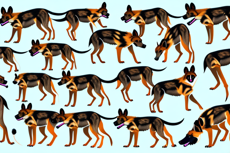 A variety of wild dogs