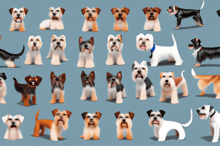 Various types of terrier dogs